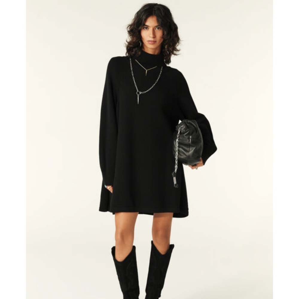 Elegant Black Turtleneck Dress